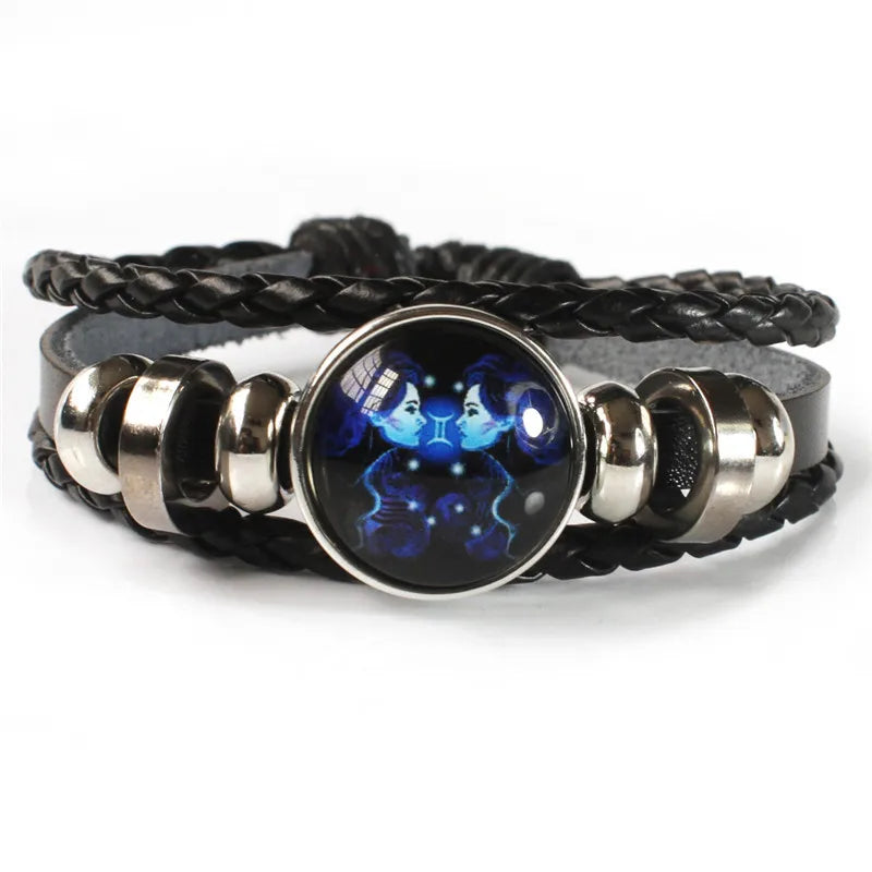 12 Zodiac Signs Constellation Charm Luminous Bracelet