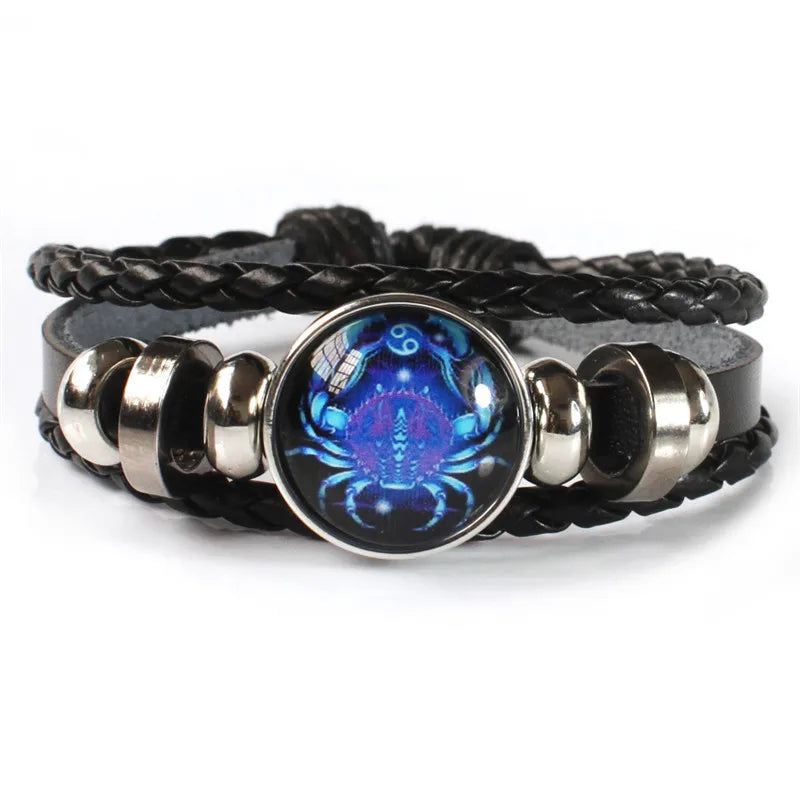 12 Zodiac Signs Constellation Charm Luminous Bracelet