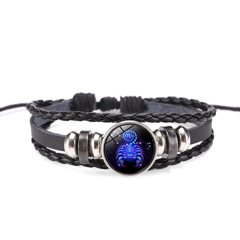 12 Zodiac Signs Constellation Charm Luminous Bracelet