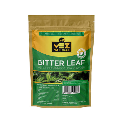 Organic Vernonia amygdalina wildcrafted, sun-dried and hand processed by rural farmers in Africa. Bitter leaf powder contains various nutrients that are good for the health of the body. The health benefits of bitter leaf powder are impressive