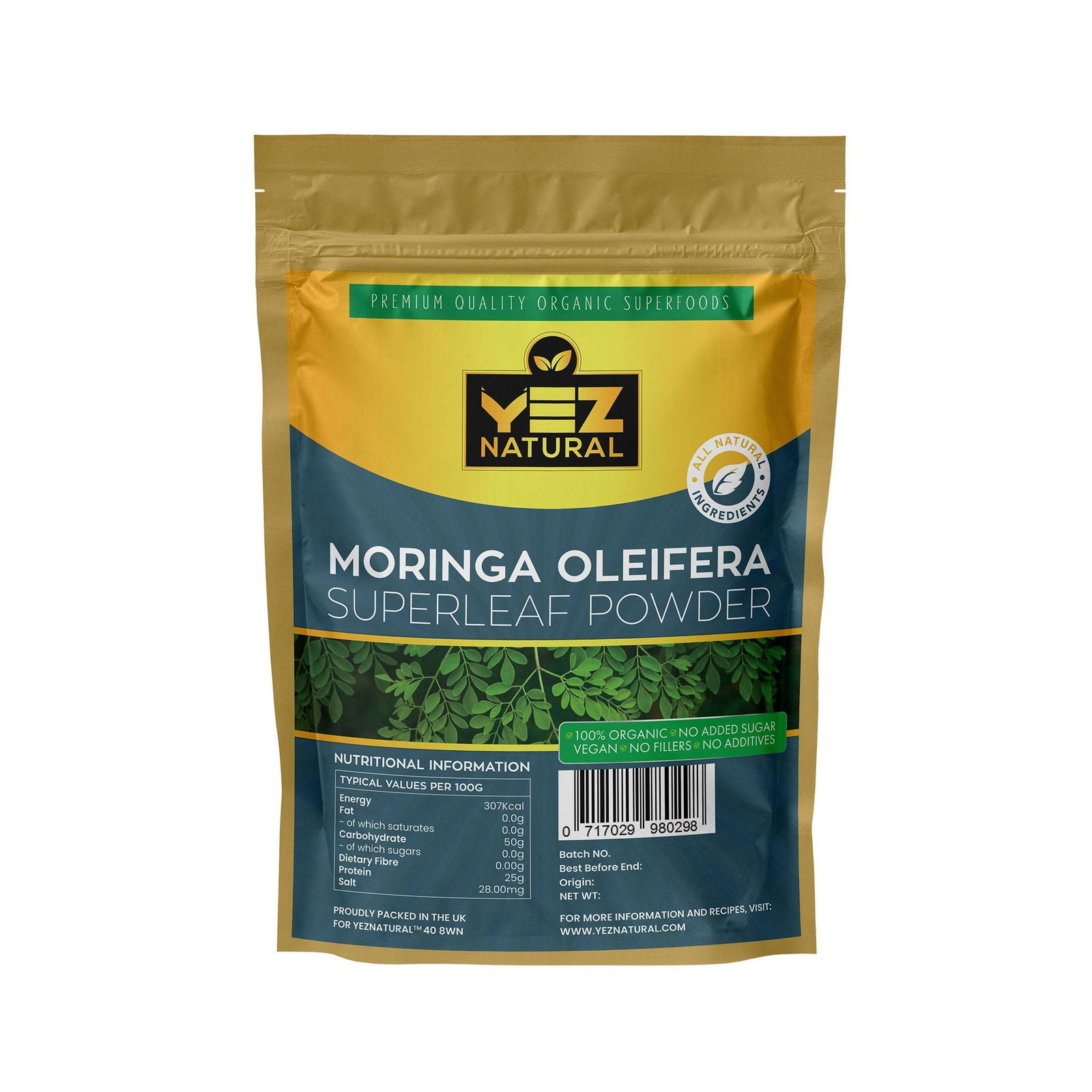 Organic Moringa Superleaf Powder - YezNatural.com