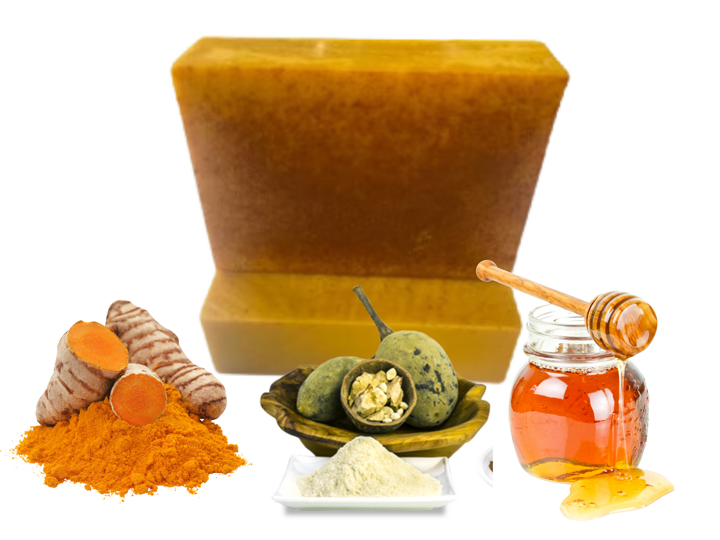 Natural Vegan Turmeric Honey Baobab Handmade Soap Bar
