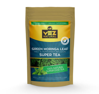 Green Moringa Leaf, Mint & Peppermint Infusion Super Tea - YezNatural.com