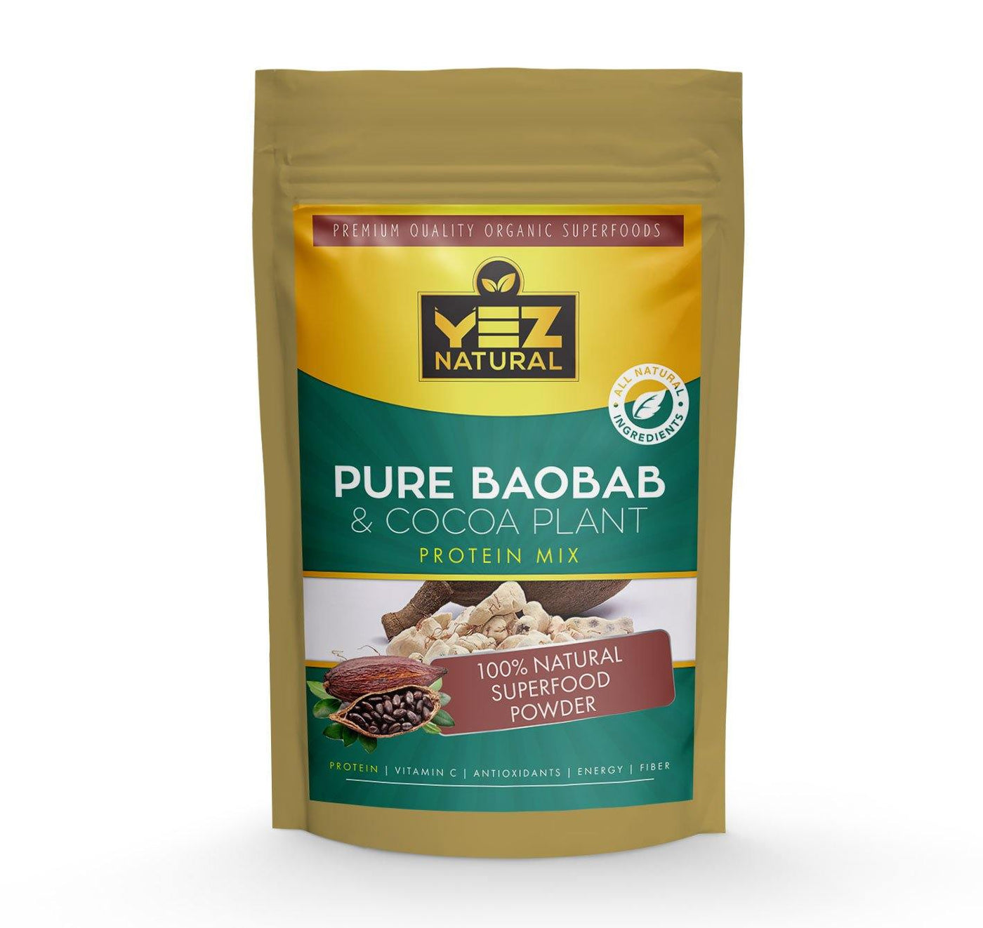 Pure Baobab & Cocoa Plant Protein Smoothie Mix - YezNatural.com