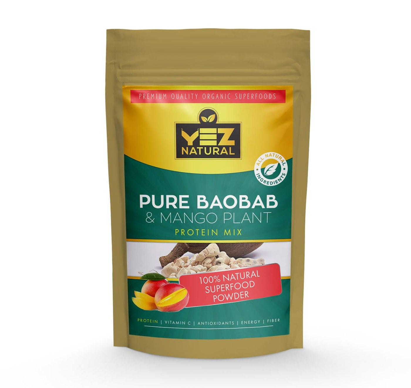 Pure Baobab & Mango Plant Protein Smoothie Mix - YezNatural.com