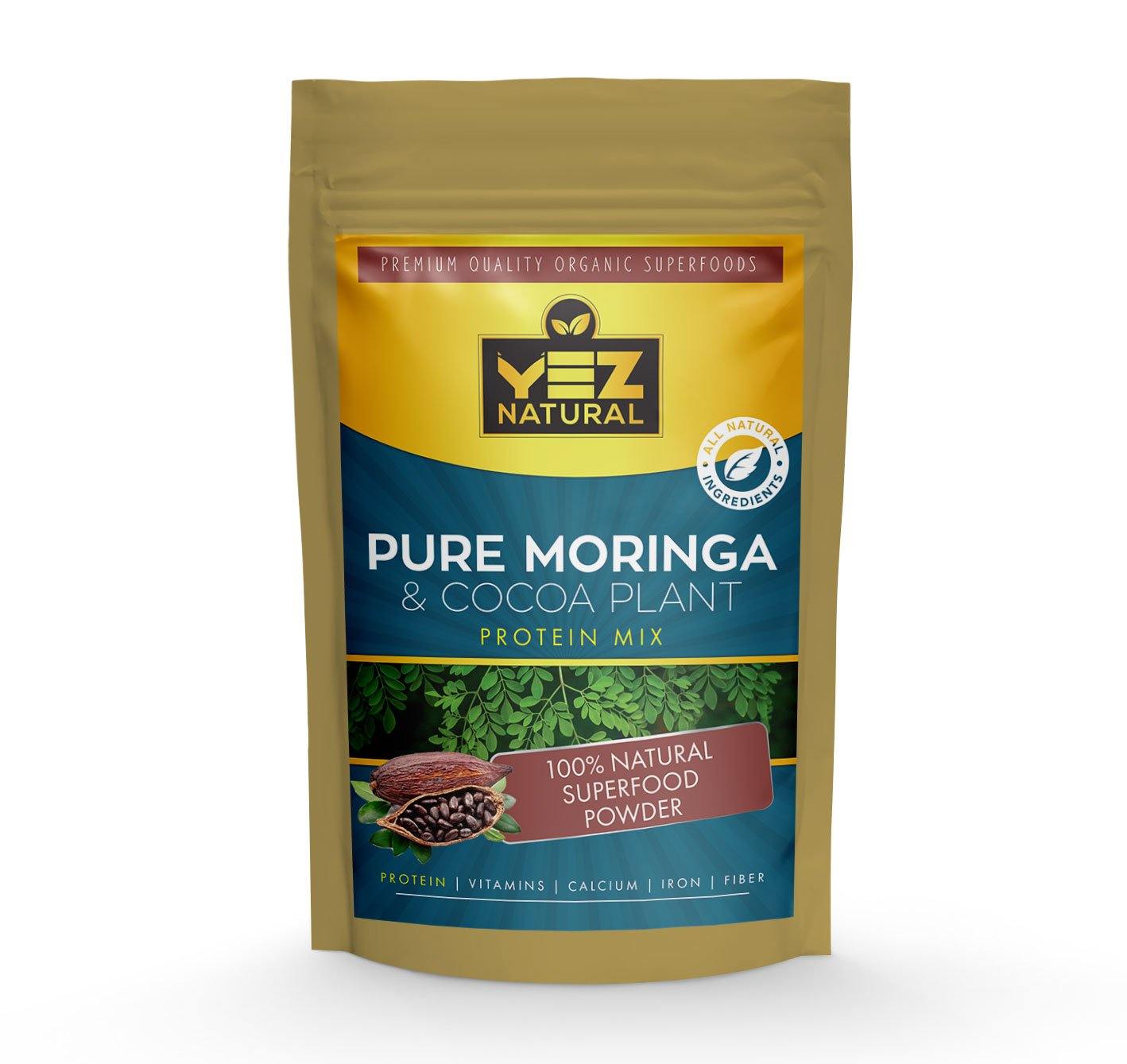 Pure Moringa & Cocoa Plant Protein Smoothie Mix - YezNatural.com