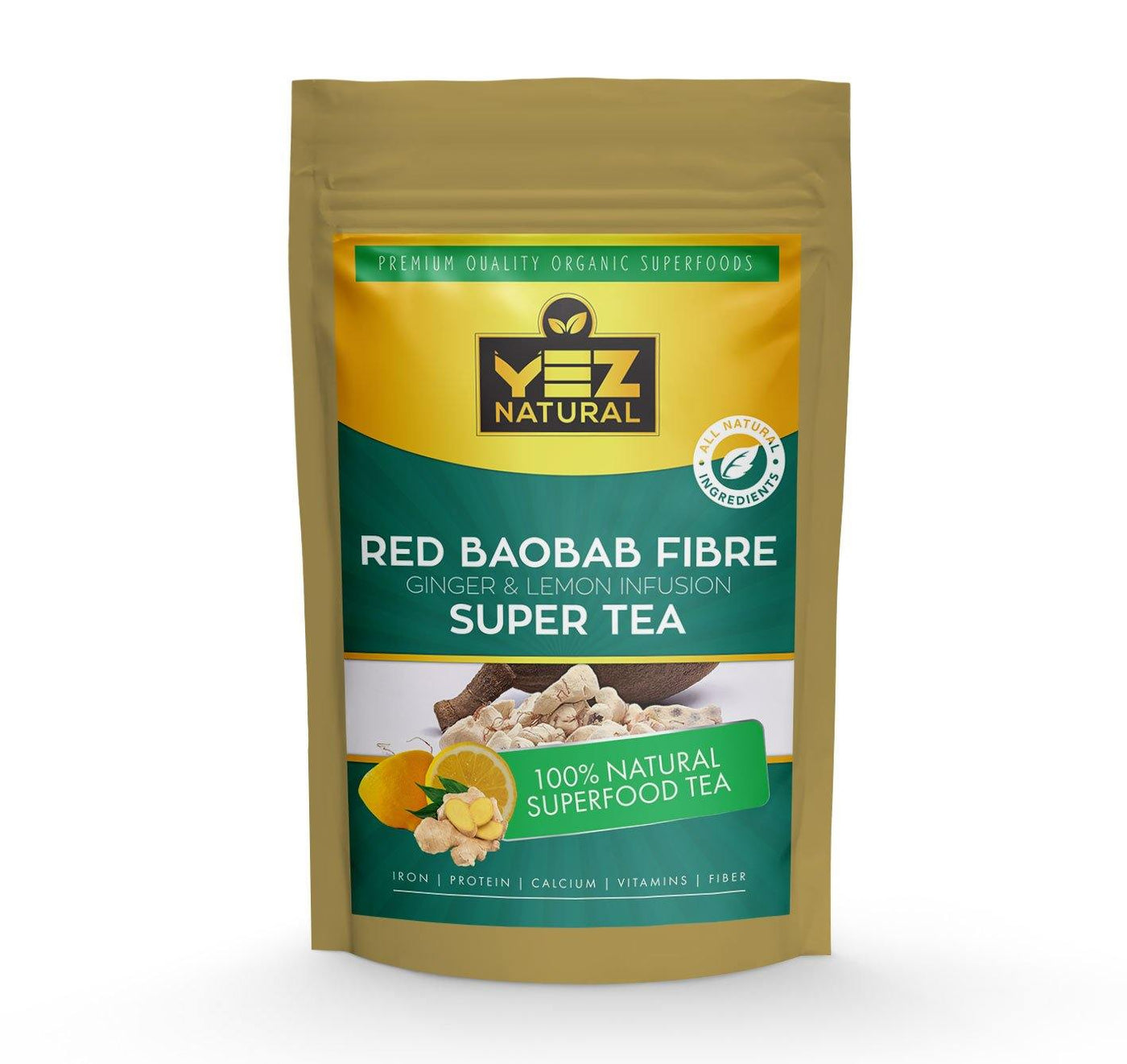 Red Baobab Fibre, Ginger & Lemon Infusion Super Tea - YezNatural.com